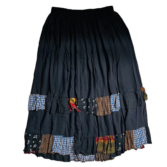 Stonebridge Womens Black Patchwork Skirt 1X - Picture 1 of 11